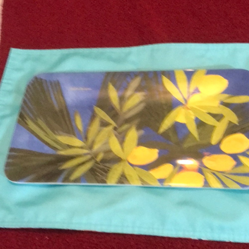 Isabella de Borchgrave lemon and  leaves platter melamine - Picture 7 of 7